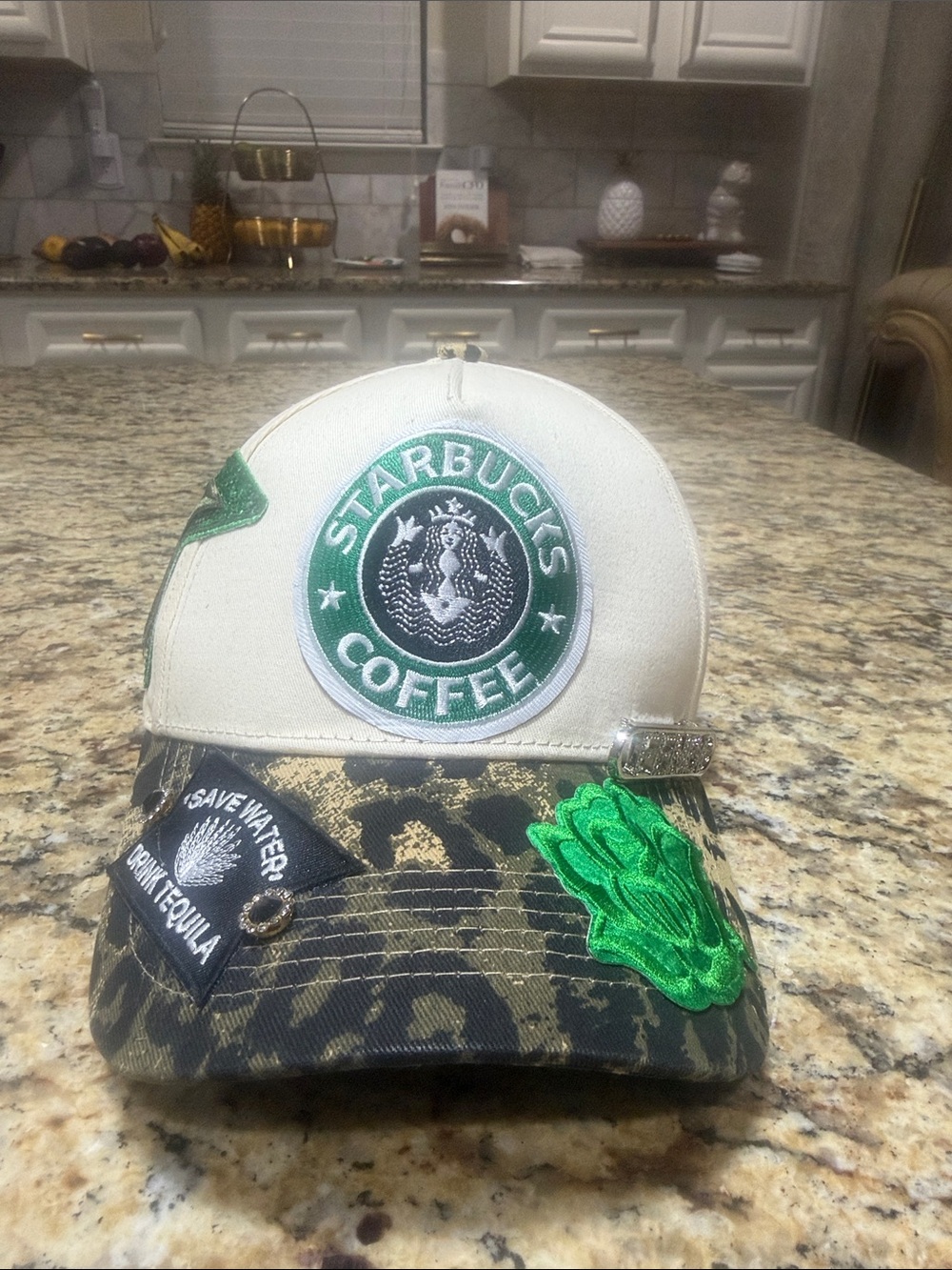 Starbucks White & Green Logo Cap with Camo Brim